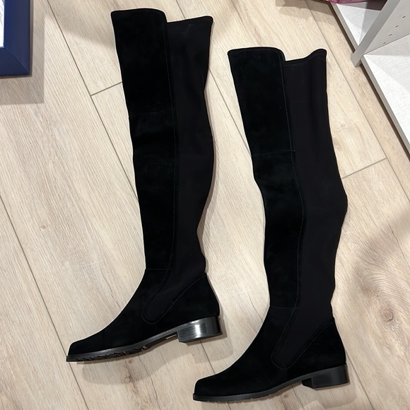 Stuart Weitzman, Womens Langdon Over the Knee Black Suede Boot - Picture 7 of 7
